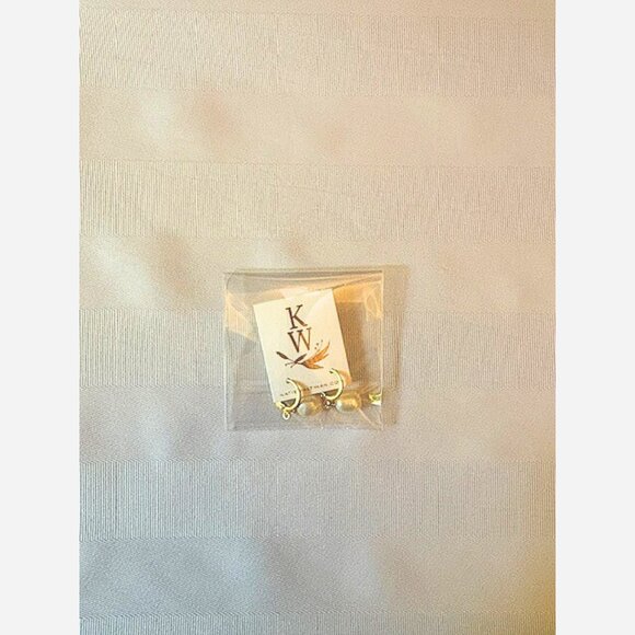 Freshwater Pearl Huggie Earrings – Gold Plated Hoops - Picture 5 of 7